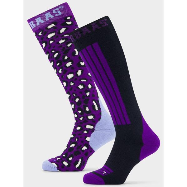 Skarpety narciarskie Poederbaas damskie 2-pak. Fioletowe skarpetki POEDERBAAS, bez wzorów, z elastanu. Za 169.99 zł.