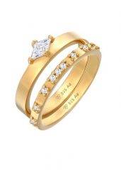 Elli Damski zestaw soliter zaręczyny z kryształami cyrkonii w srebrze 925 Sterling Silver Pierścionki 1 ct. Szare pierścionki Elli, z cyrkonią, srebrne. Za 293.99 zł.