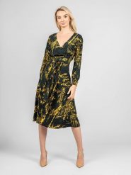 Pinko Sukienka "Utilizzare" | 1N13FB A00Z | Utilizzare | Kobieta | Żółty, Zielony. Zielone sukienki Pinko, bez wzorów, z wiskozy, bez kołnierzyka, bez ramiączek, midi, kopertowe. W wyprzedaży za 469.00 zł.