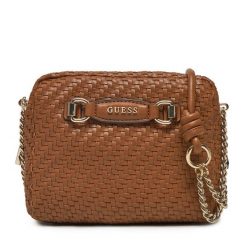 Torebka Guess. Brązowe listonoszki Guess, z aplikacjami, bez dodatków. Za 319.99 zł.