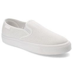 Białe Tenisówki Big Star Wsuwane Obuwie Damskie. Białe trampki BIG STAR, bez wzorów, retro, bez zapięcia. Za 79.99 zł.