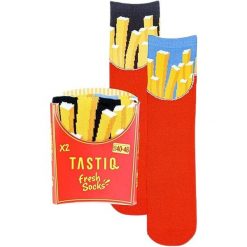 Skarpety Tastic Skarpetki unisex 2-pak Pommes Giftbox Red. Niebieskie skarpetki Erima, bez wzorów. Za 112.99 zł.