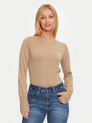 Guess Jeans Kardigan W4BR83 Z3HO2 Brązowy Regular Fit. Brązowe swetry Guess Jeans, s, z aplikacjami, z jeansu, bez ramiączek. Za 199.99 zł.