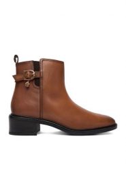 MEXX Botki CEO-MX/044C-WI44 Brązowy. Brązowe botki Mexx, bez wzorów, ze skóry, bez obcasa, na słupku, bez zapięcia. Za 269.99 zł.