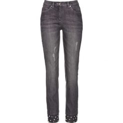 Dżinsy 7/8 z perełkami bonprix szary denim. Jeansy marki bonprix. Za 109.99 zł.