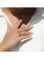 CARATELLI Złoty pierścionek "Pink Fiction" z diamentami i kwarcem rozmiar: 56. Pomarańczowe pierścionki CARATELLI, z diamentem, złote. Za 1,731.99 zł.