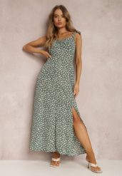 Zielona Sukienka Iolousa. Zielone sukienki Renee, l, z aplikacjami, eleganckie, bez kołnierzyka, bez ramiączek, maxi, rozkloszowane. W wyprzedaży za 76.99 zł.