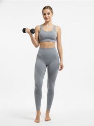 Legginsy z wysokim stanem i kontrastowymi wstawkami - szary. Szare legginsy Sinsay, bez wzorów. Za 39.99 zł.