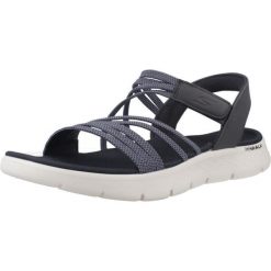 Sandały SKECHERS GO WALK FLEX Niebieski. Niebieskie sandały Skechers, bez wzorów, z materiału, bez obcasa, bez zapięcia. Za 220.99 zł.
