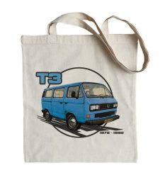 VW T3 — torba (Rodzaj nadruku: VW T3). Torby podróżne nikiniki, bez wzorów, z bawełny, na ramię, z nadrukiem. Za 29.00 zł.