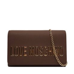Torebka LOVE MOSCHINO. Brązowe kopertówki Love Moschino, bez wzorów, wizytowe, bez dodatków. Za 519.99 zł.
