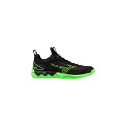 Buty halowe Mizuno Wave Luminous. Czarne buty treningowe Mizuno, bez wzorów, z materiału, bez zapięcia, na fitness i siłownię, mizuno wave. Za 389.99 zł.