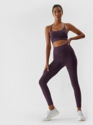 4F Legginsy treningowe 7/8 z dodatkiem materiałów z recyklingu damskie S. Czerwone legginsy 4f, bez wzorów, z dzianiny. Za 159.99 zł.