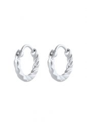 Elli Damskie Mini kreole strukturyzowane Basic w pozłacanym srebrze próby 925 Sterling Silver Kolczyki koła 1 ct. Szare kolczyki Elli, pozłacane. Za 293.99 zł.