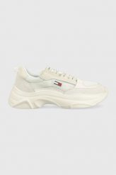 Tommy Jeans sneakersy LIGHTWEIGHT SHOE kolor beżowy EN0EN02081. Brązowe buty sportowe lifestyle Tommy Jeans, bez wzorów, z gumy, sportowe, z okrągłym noskiem, bez zapięcia. Za 489.99 zł.