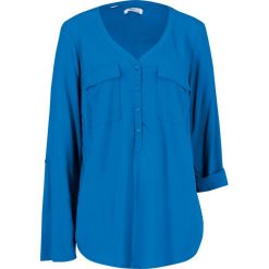 Bluzka z wiskozy z dekoltem w serek, długi rękaw. Czarne bluzki bonprix, bez wzorów, z wiskozy, bez kołnierzyka, bez ramiączek. Za 79.99 zł.