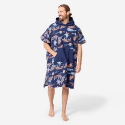 Ponczo plażowe Decathlon 500 Stories. Niebieskie szlafroki damskie Decathlon, m, bez wzorów, z bawełny, bez ramiączek. Za 159.99 zł.