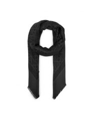 Calvin Klein Szal Emblem Aop Tonal LV04D8063G Czarny. Czarne szaliki i kominy Calvin Klein, bez wzorów, z wiskozy. Za 259.99 zł.