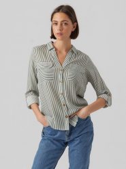 Vero Moda Koszula w kolorze zielonym rozmiar: XXL. Zielone bluzki Vero Moda, s, bez wzorów, z wiskozy, klasyczne, bez kołnierzyka, bez ramiączek. Za 57.06 zł.