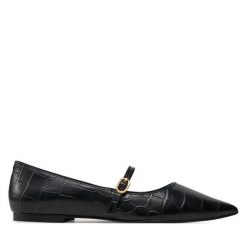 Baleriny TWINSET. Czarne baleriny Twinset, bez wzorów, bez obcasa, bez zapięcia. Za 899.99 zł.