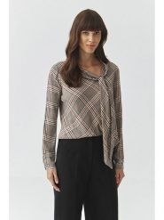 TATUUM Bluzka w kolorze czarno-czerwono-kremowym rozmiar: 44. Brązowe bluzki Tatuum, bez wzorów, z wiskozy, bez kołnierzyka, bez ramiączek. Za 104.64 zł.