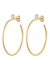 Elli PREMIUM Damskie kreole Classic Basic Trend z kryształami w srebrze próby 925 Sterling Silver Kolczyki koła 1 ct. Szare kolczyki Elli PREMIUM, srebrne. Za 228.99 zł.