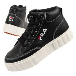 Buty Fila Sandblast W FFW0187.80010 czarne. Czarne buty treningowe bez wzorów, ze skóry, bez zapięcia. Za 328.84 zł.