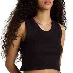 Koszulki Vans Model Drew Rib Tank Kolor Czarny. Czarne topy sportowe Vans, bez wzorów, z tkaniny. Za 140.70 zł.