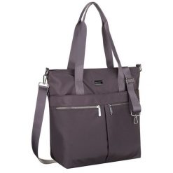 Jednokomorowa shopperka damska z poliestru w szarym kolorze wyposażona w dopinany, regulowany pasek Peterson PTN CTY-19. Szare torebki klasyczne Peterson, bez wzorów, bez dodatków. Za 89.99 zł.