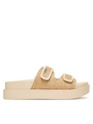 DKNY Klapki Piper K2691150 Beżowy. Brązowe klapki DKNY, bez wzorów, z syntetyku, bez obcasa, bez zapięcia. Za 579.99 zł.