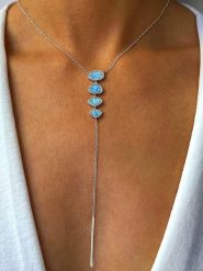 Les Favorites Srebrny naszyjnik z elementem ozdobnym rozmiar: onesize. Szare naszyjniki Les Favorites, z materiału, z opalem, srebrne. Za 260.99 zł.