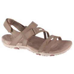 Sandały damskie, Sandspur Rose Convert W Sandal. Czerwone sandały Merrell, bez wzorów, sportowe, bez obcasa, bez zapięcia. Za 359.99 zł.