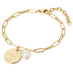 Valero Pearls Stal nierdzewna Perła hodowlana słodkowodna Bransoletki 1 ct Damski. Białe bransoletki Valero Pearls, z perłą, pozłacane. Za 299.99 zł.