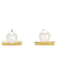 L instant d Or Złote kolczyki-wkrętki "Manya" z perłami rozmiar: onesize. Żółte kolczyki L instant d Or, z perłą, złote. Za 457.95 zł.