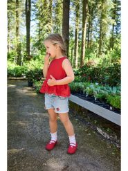 KIDS ONLY Top "Bondi" w kolorze czerwonym rozmiar: 98. Czerwone topy KIDS ONLY, bez wzorów, z bawełny, bez kołnierzyka, bez ramiączek. Za 78.95 zł.