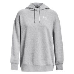 Damska bluza z kapturem Under Armour Essential Flc OS. Białe bluzy Under Armour, na zimę, bez wzorów, z dzianiny, bez ramiączek, z kapturem. Za 350.99 zł.
