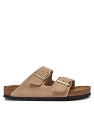 Birkenstock Klapki Arizona 1029260 Beżowy. Brązowe klapki Birkenstock, bez wzorów, ze skóry, bez obcasa, bez zapięcia. Za 539.99 zł.