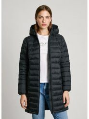 Pepe Jeans Płaszcz pikowany w kolorze czarnym rozmiar: S. Czarne płaszcze Pepe Jeans, s, bez wzorów, z jeansu, bez kaptura. Za 245.38 zł.