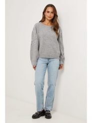 Soft Cashmere Sweter w kolorze szarym rozmiar: 34/36. Szare swetry Soft Cashmere, bez wzorów, klasyczne, bez ramiączek. Za 121.99 zł.