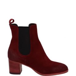 ZAMSZOWE SZTYBLETY 5501 VELOUR PORP. Botki Venezia, bez wzorów, ze skóry, bez obcasa, bez zapięcia. Za 299.00 zł.