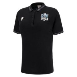 Damska bawełniana koszulka polo Glasgow Warriors 2022/23. Czarne t-shirty sportowe Macron, m, bez wzorów, z bawełny, bez ramiączek, na fitness i siłownię. Za 221.50 zł.
