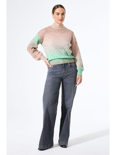 Garcia Sweter w kolorze beżowo-miętowym rozmiar: L. Brązowe swetry Garcia, l, bez wzorów, ze splotem, bez ramiączek. Za 131.12 zł.