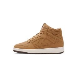 Sneakersy Hummel St. Power Play Mid. Brązowe buty sportowe lifestyle Hummel, bez wzorów, z zamszu, sportowe, bez zapięcia. Za 303.00 zł.
