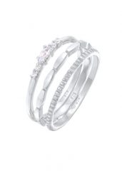 Elli Damski komplet podstawowy z markizem i z kryształami cyrkonii w srebrze próby 925 Sterling Silver Pierścionki 1 ct. Szare pierścionki Elli, z cyrkonią, srebrne. Za 328.99 zł.