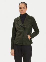 Olsen Kurtka z imitacji skóry 15001386 Zielony Regular Fit. Zielone kurtki Olsen, bez wzorów, ze skóry, bez kaptura. Za 359.99 zł.