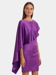 Lauren Ralph Lauren Sukienka koktajlowa 253925915001 Fioletowy Regular Fit. Fioletowe sukienki Lauren Ralph Lauren, bez wzorów, z syntetyku, wizytowe, bez kołnierzyka, bez ramiączek. Za 839.99 zł.