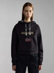 Napapijri Bluza "Burgee" w kolorze czarnym rozmiar: L. Czarne bluzy Napapijri, l, bez wzorów, z bawełny, bez ramiączek, z kapturem. Za 167.67 zł.