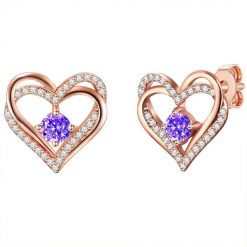 Rafaela Donata Kolczyki sztyfty z kryształkami Swa Serce srebro wysokiej próby zdobiony kryształkami Swarovski® różowe złoto 1 ct Damski. Czerwone kolczyki Rafaela Donata, z cyrkonią, pozłacane. Za 479.99 zł.