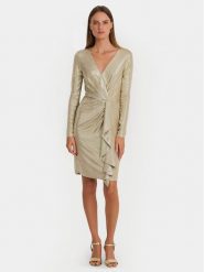 Lauren Ralph Lauren Sukienka koktajlowa 253919827005 Złoty Slim Fit. Żółte sukienki Lauren Ralph Lauren, bez wzorów, z syntetyku, wizytowe, bez kołnierzyka, bez ramiączek. Za 2,469.00 zł.