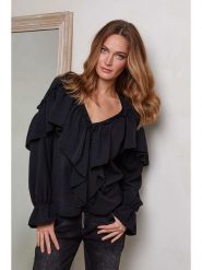 Joséfine Bluzka w kolorze czarnym rozmiar: S. Czarne bluzki Joséfine, s, bez wzorów, bez kołnierzyka, bez ramiączek. Za 105.14 zł.